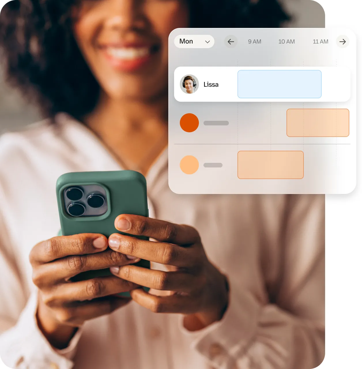 A view of agent schedules in the RingCentral RingCX platform
