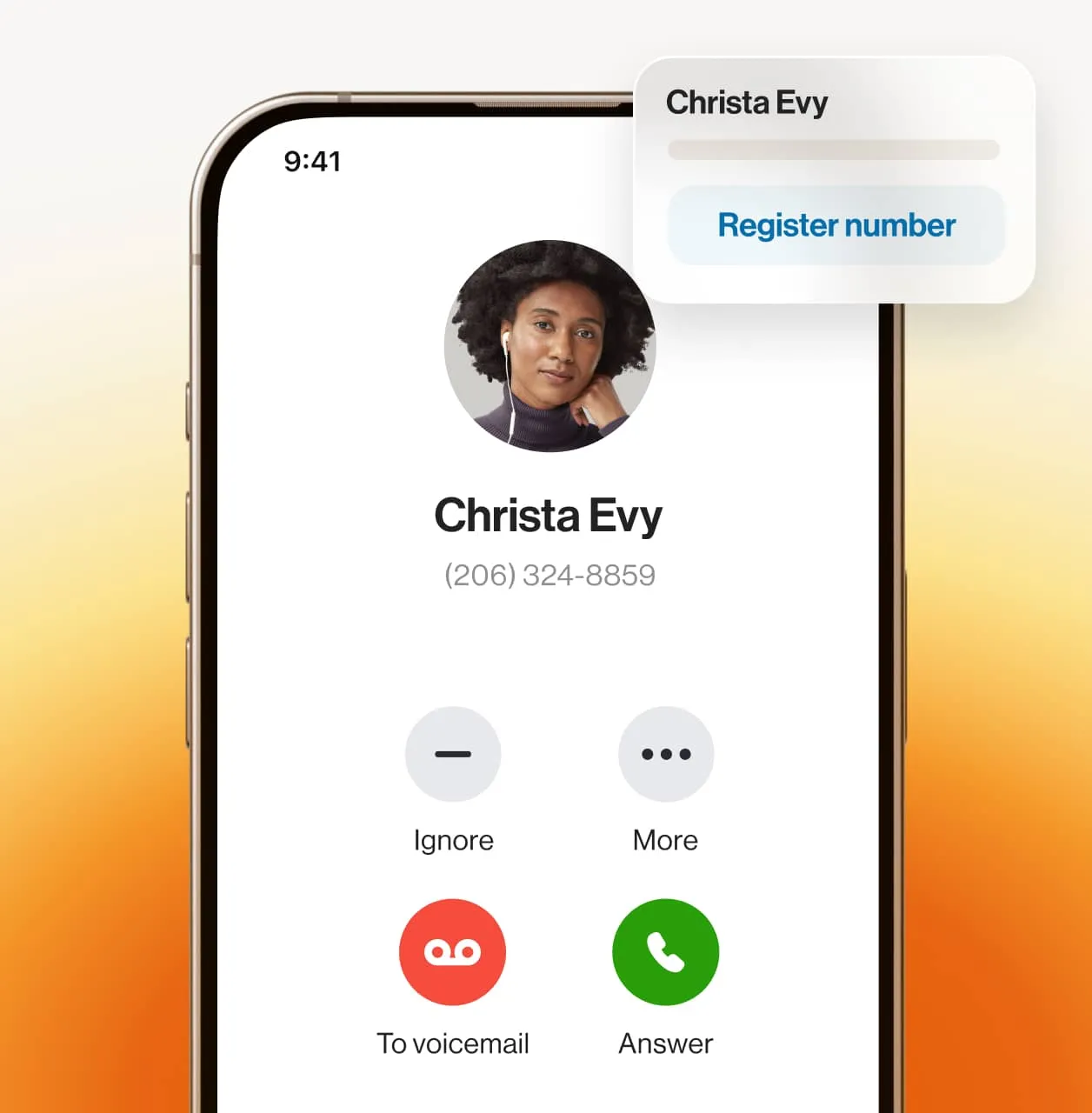 The Caller ID feature of the RingCentral app displayed on a mobile phone