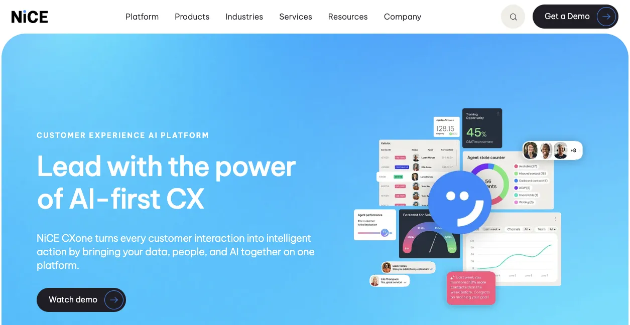 Nice CXone is an AI-powered cloud call center platform.