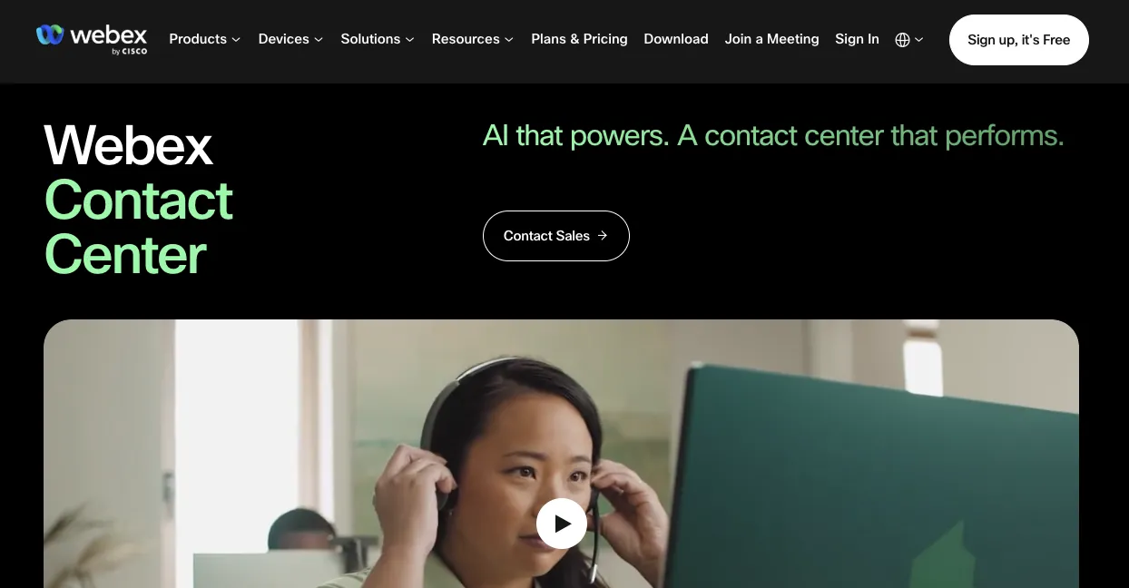 Built by Cisco, Webex is an enterprise-ready contact center platform.