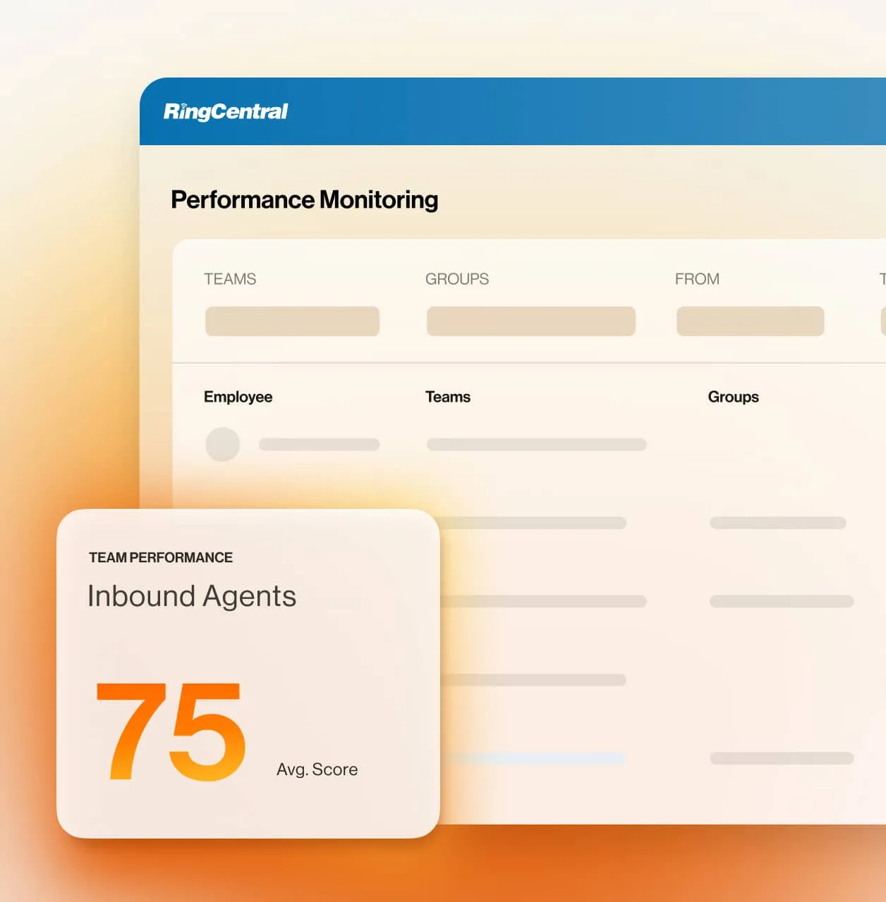 The performance monitoring dashboard of the RingCentral app