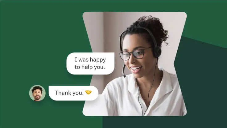 A female contact center agent providing support to a customer via call