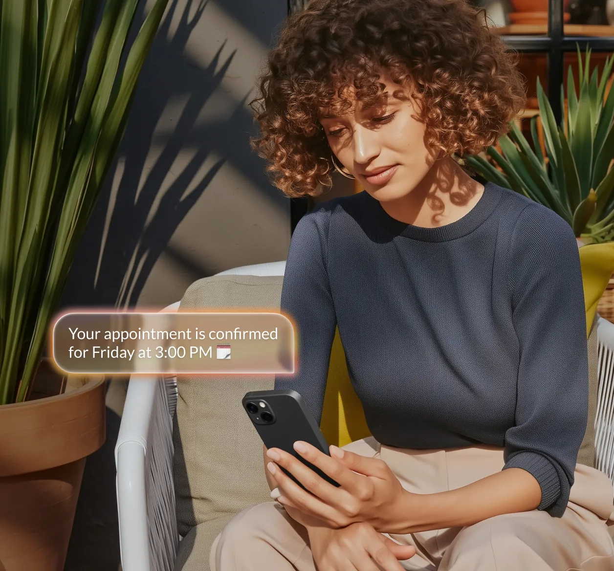 A sample message draft generated using RingCentral's AI Writer for SMS