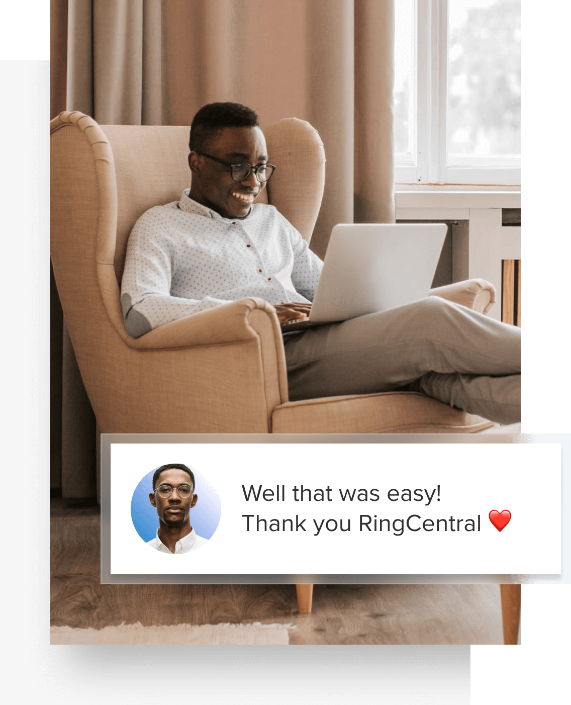 Manager thanking the RingCentral team after a quick adoption