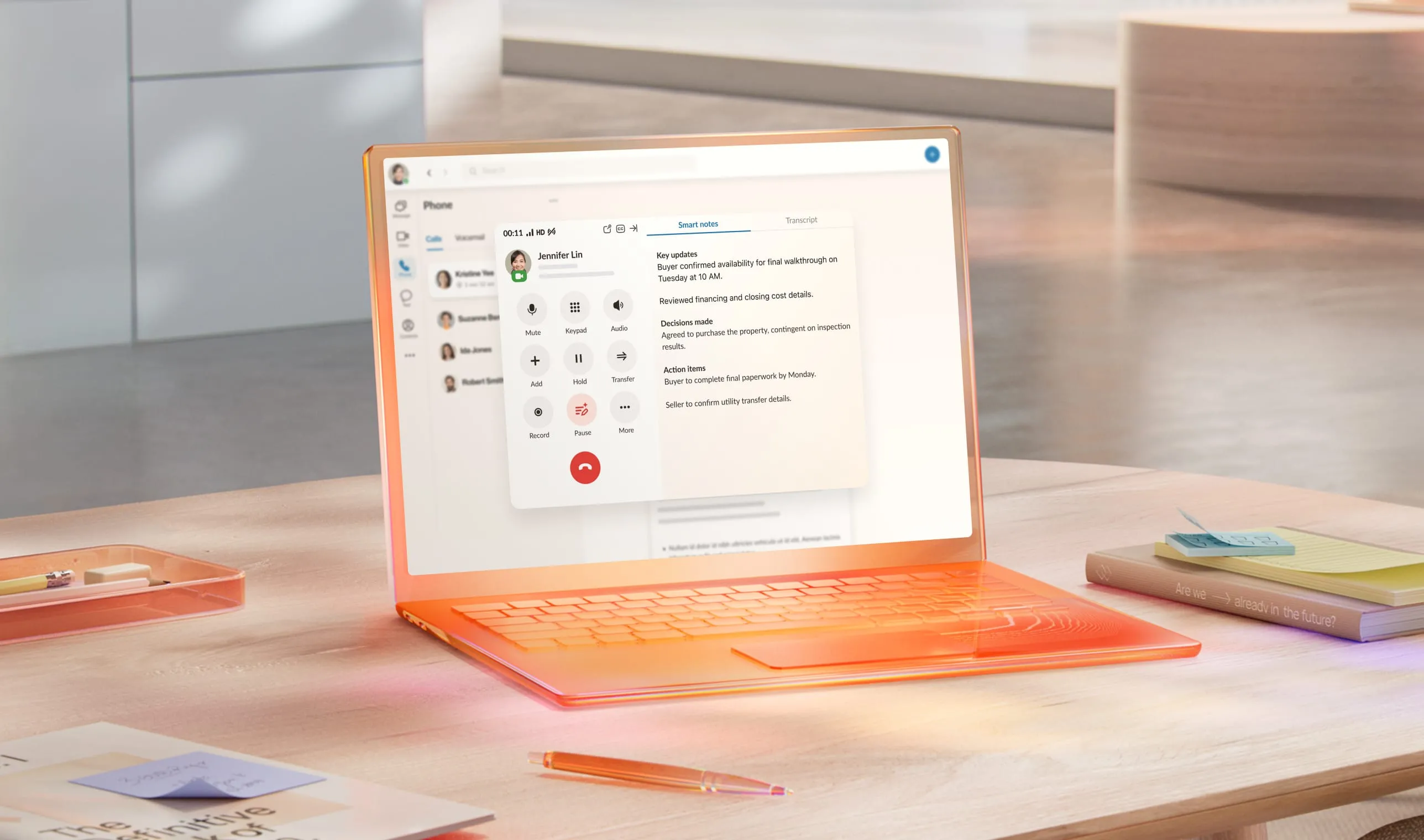 RingCentral AI notes after a call between an agent and a real estate buyer