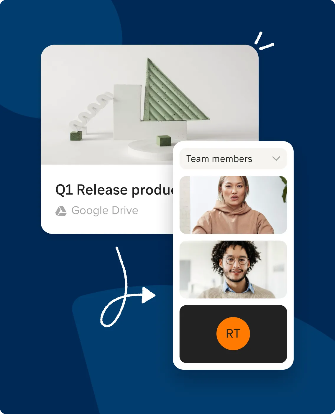 Teammitglieder im virtuellen Meeting mit der RingCentral-App