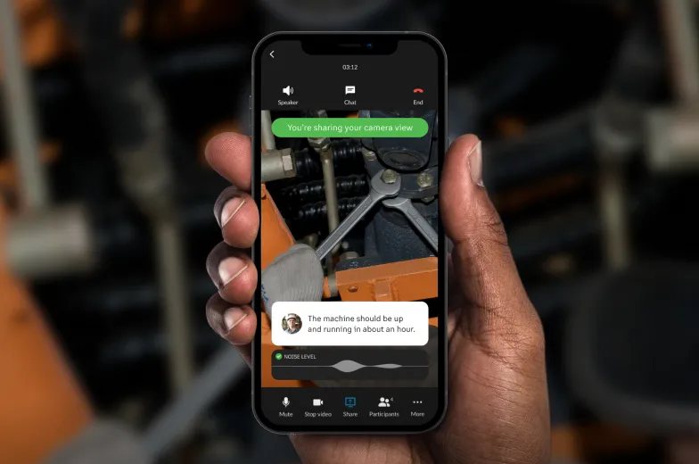 An ongoing video call via the RingCentral app