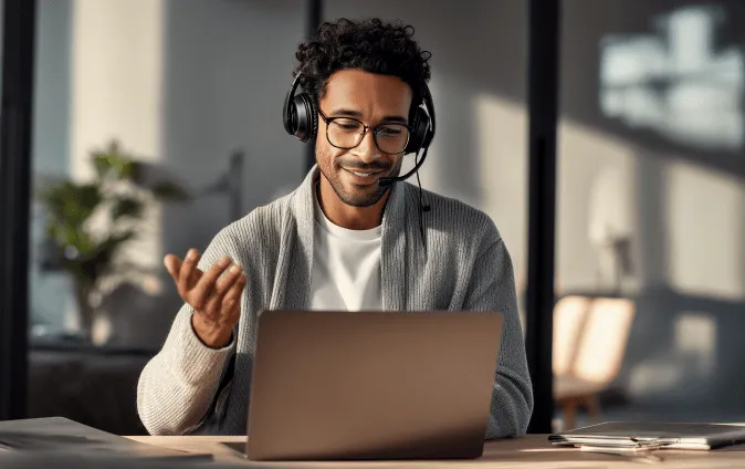A man reading the RingEX Service Privacy datasheet on his mobile phone