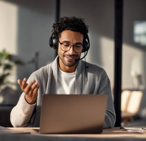 A man reading the RingEX Service Privacy datasheet on his mobile phone
