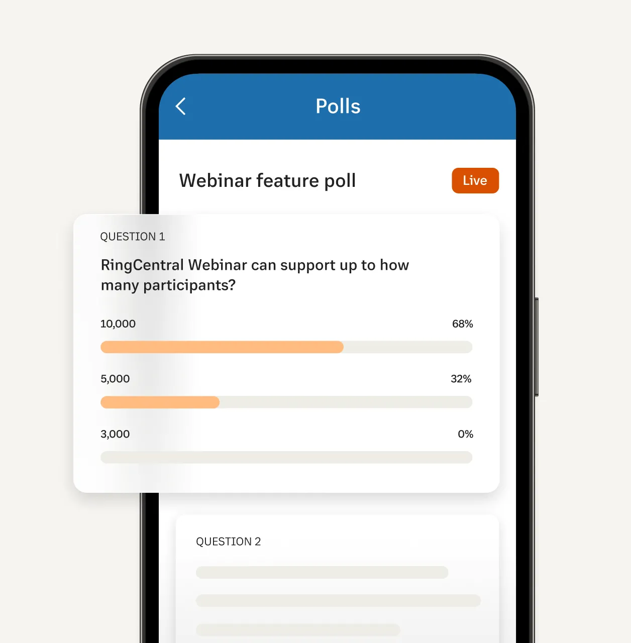 Die Umfrage-Funktion von RingCentral Webinar