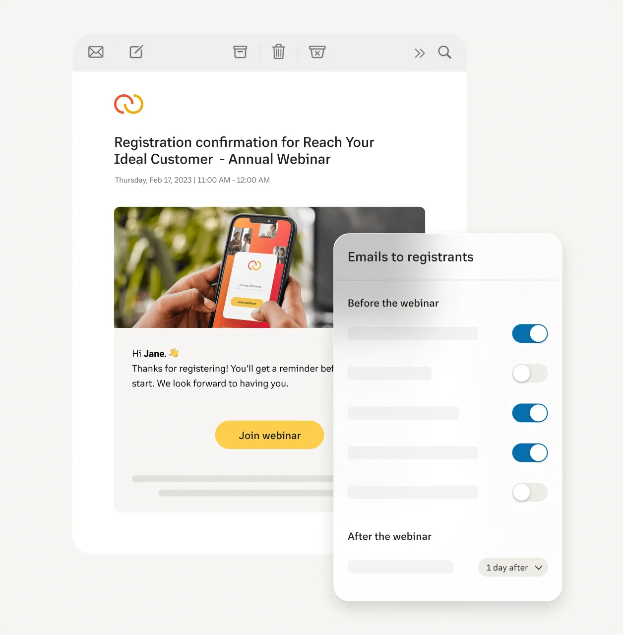 Automatische E-Mail-Funktion auf der RingCentral Plattform