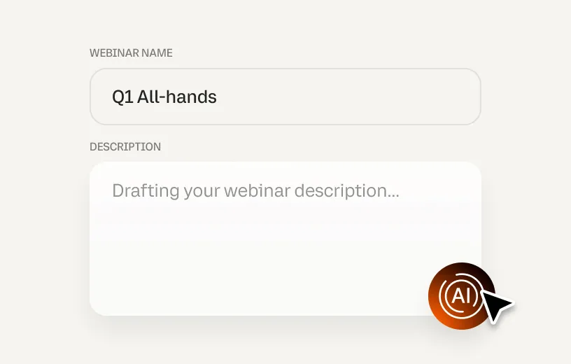 KI-generierte smarte Beschreibungen auf der RingCentral Webinar-Plattform