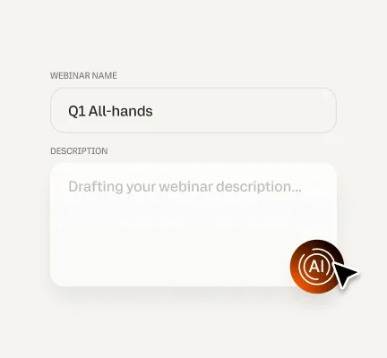 KI-generierte smarte Beschreibungen auf der RingCentral Webinar-Plattform