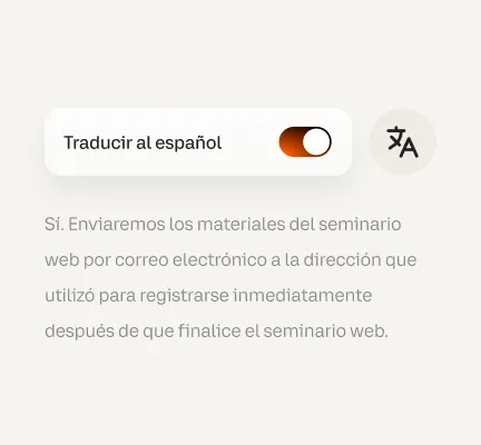 KI-gestützte smarte Übersetzungen im Q&A-Bereich der RingCentral Webinar-Plattform
