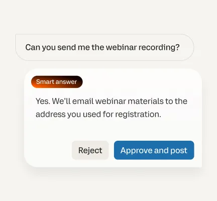 KI-generierte smarte Antworten auf der RingCentral Webinar-Plattform