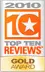 Top Ten Reviews Gold Awardee 2010