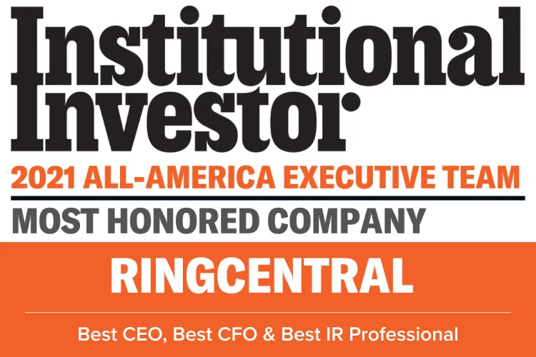 RingCentral leadership ranked first place in 2021 All-America Executive Team - Logo
