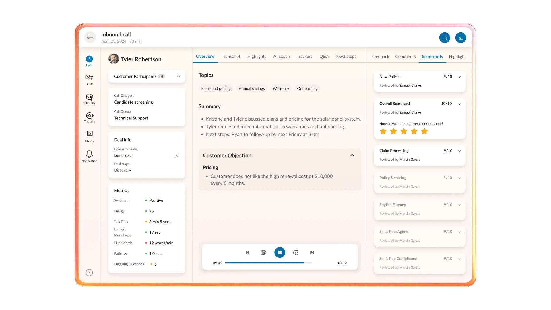 RingSense scorecards