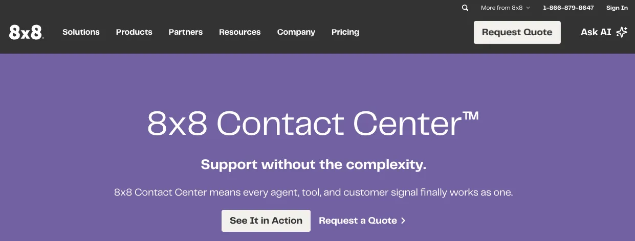 8x8 offers heavy AI automation layered onto contact center operations