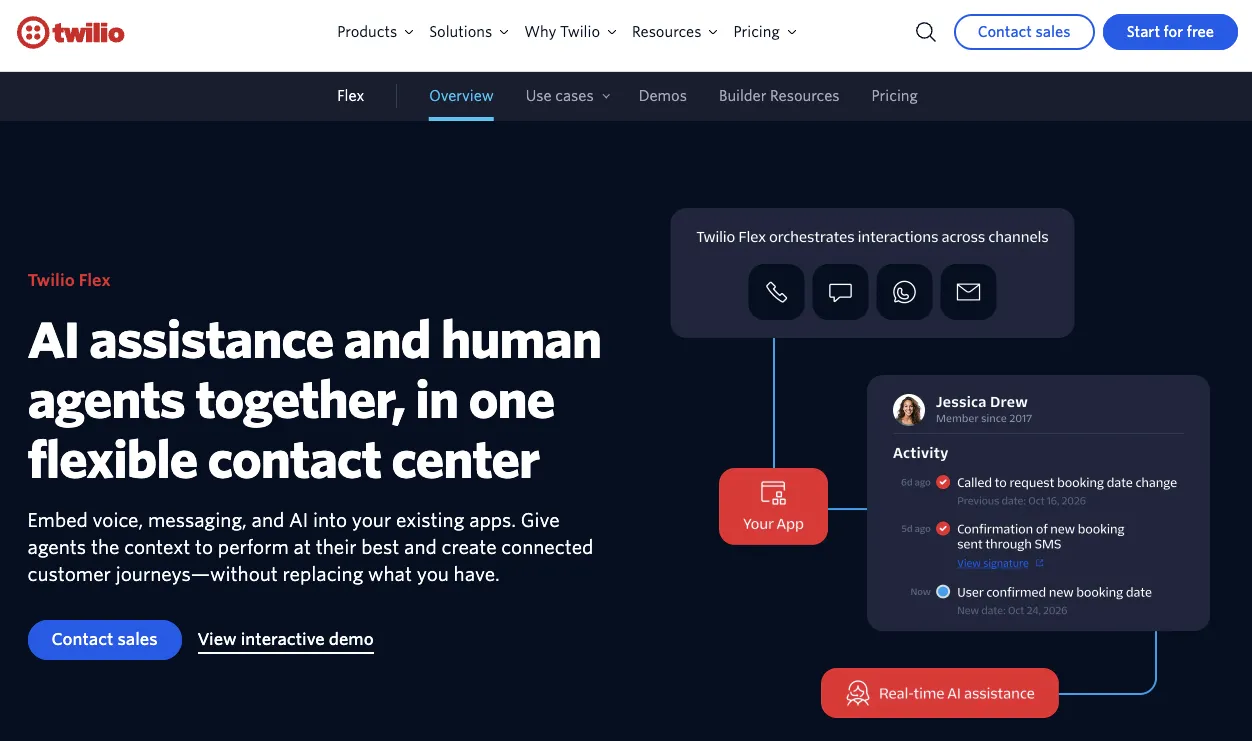 Twilio Flex allows teams to build their own contact center