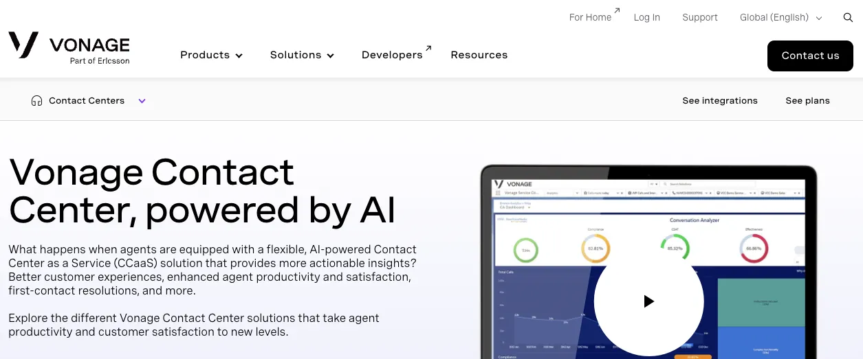 Vonage Contact Center is built for service teams running on Salesforce