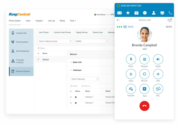 Setting up your mobile phone in the RingCentral dashboard